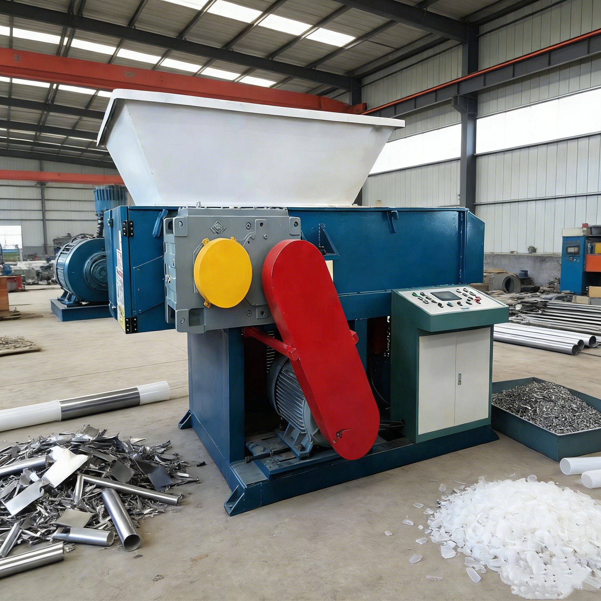 Hydraulic single shaft shredder