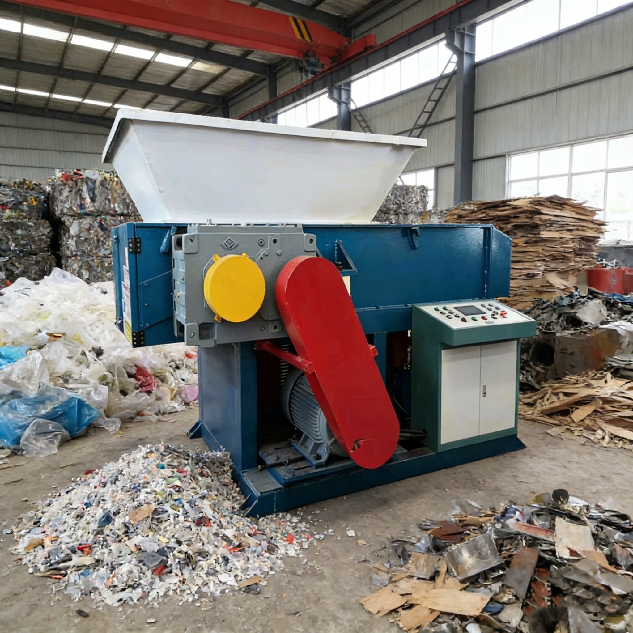 Hydraulic single shaft shredder