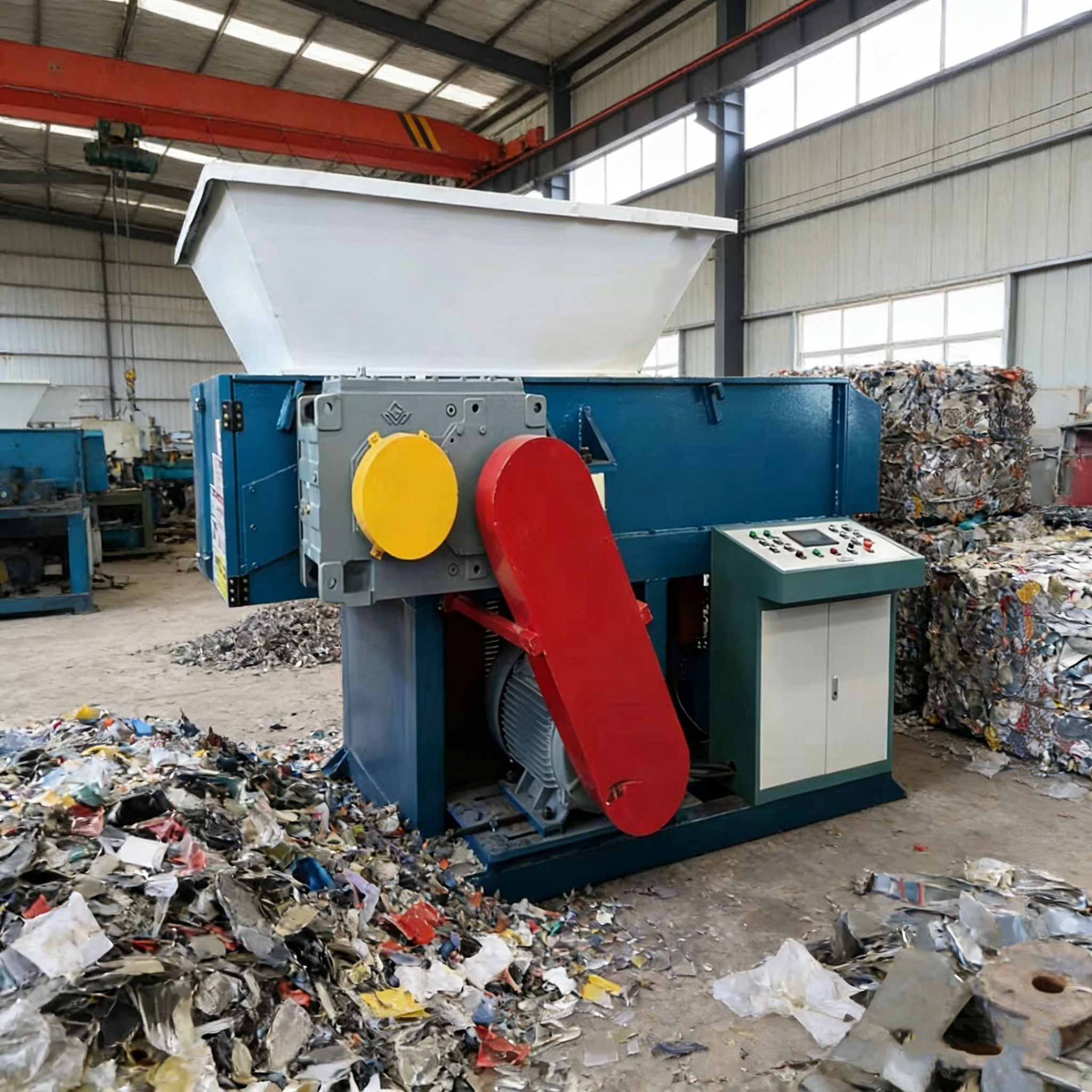 Hydraulic single shaft shredder